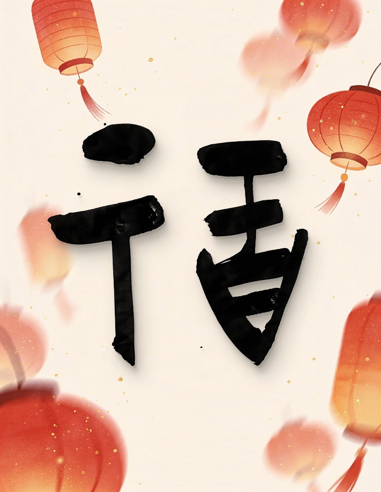Five Blessings · FU (福) — 5 Calligraphy Styles Digital Set