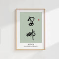 Anna Kanji Calligraphy Print | Anna in Chinese Characters | Personalized Name Gift, Asian Brush Ink Art, Digital Download PNG