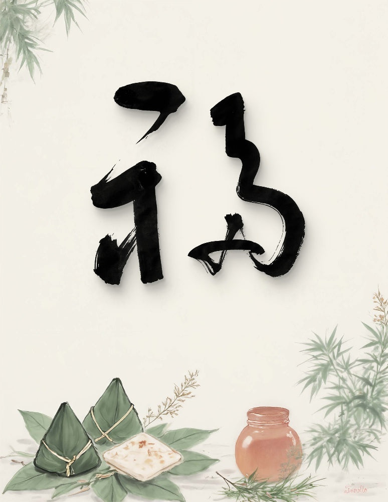 Five Blessings · FU (福) — 5 Calligraphy Styles Digital Set