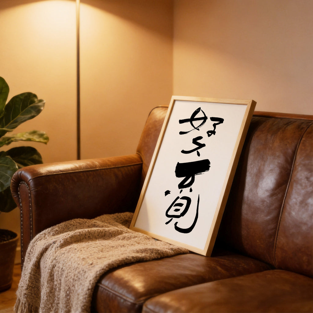 Long Time No See Kanji Calligraphy Print | It Has Been So Long in Chinese Characters | Reunion Friendship Gift, Asian Brush Ink Art, Digital Download PNG