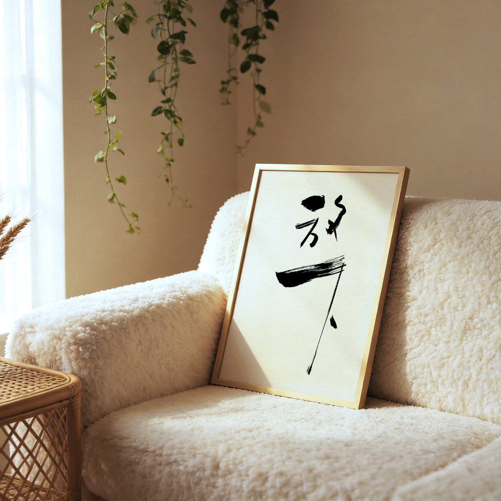 Letting Go Kanji Calligraphy Print | Fang Xia in Chinese Characters | Zen Philosophy Gift, Asian Brush Ink Art, Digital Download PNG